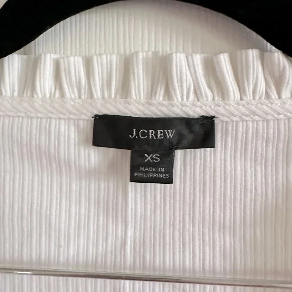 J Crew Ribbed Ruffleneck T-Shirt - Picture 2 of 2